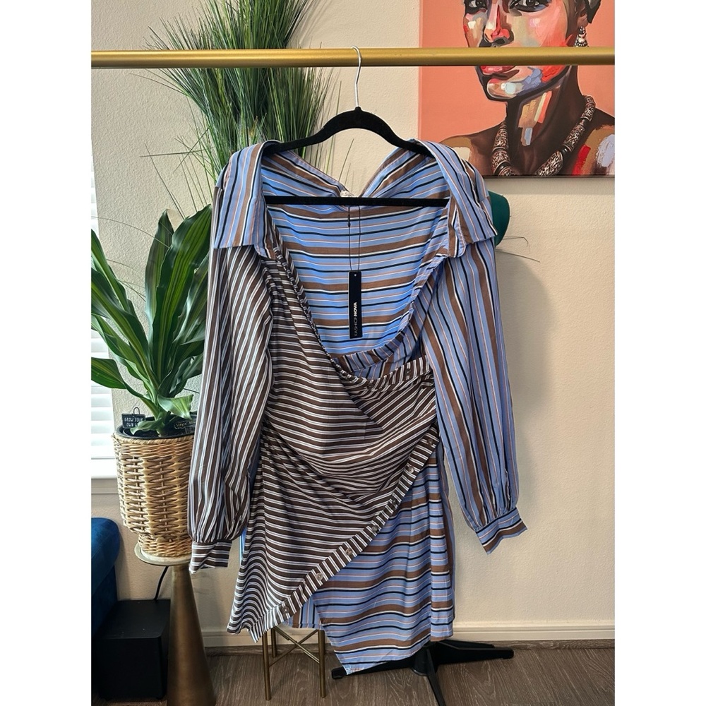 Fashionnova Multi-Striped Mini Dress - Size Large - Picture 7 of 11